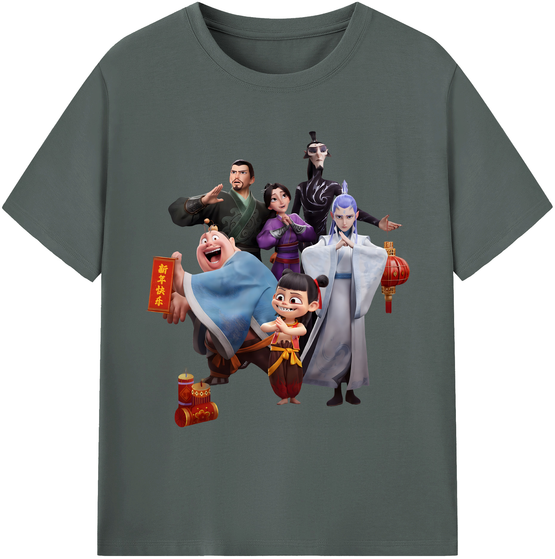 （画像用） Ne Zha 2 ナタ 魔童の大暴れ 綿100％ メンズ半袖Tシャツ｜肌触りやわらか＆通気性